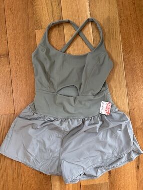 Activewear One-Piece Romper in Sage Green